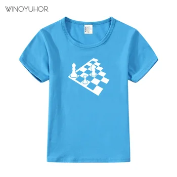 Hrát Šachy Hra T Shirt Baby Chlapci Dívky 2020 Letní Nové Módní Krátký Rukáv T-košile Děti Oblečení Camisetas