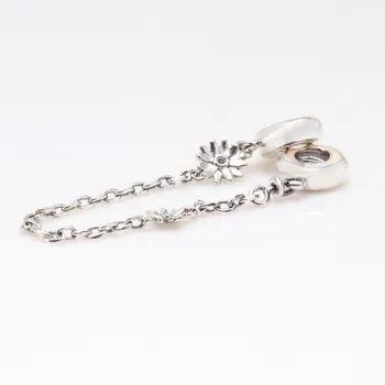 925 Sterling Silver Nový Daisy Bezpečnostní Řetěz Fit Pandora Ženy, Náramek & Náhrdelník Diy Šperky