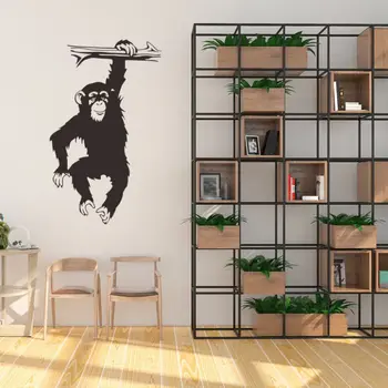 Vintage Gorila Opice Samolepky Na Zeď Kuchyně BlackPVC Self-Adehesive Obývací Pokoj Ložnice Pozadí Zdi Dekor