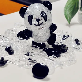 3D Crystal Panda Puzzle Hračka DIY Aniaml Panda Sestavený Model Jigsaw Puzzle Intelektuální Narozeniny, Nový Rok Dárek, Hračky Pro Děti