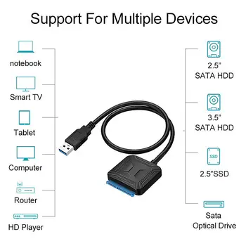USB 3.0 na SATA Adaptér Převést Kabely Podpora 2,5 Nebo 3,5 Palcový Externí SSD HDD Adaptér pro Pevný Disk