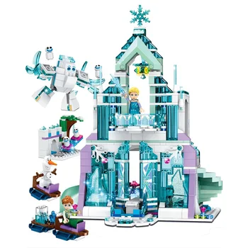 Disney Frozen World Series Magické Elsa Ice Castle Hra Stavební Bloky, Cihly Hračky Pro Děti, Holka, Vzdělávací Hračky Dárek
