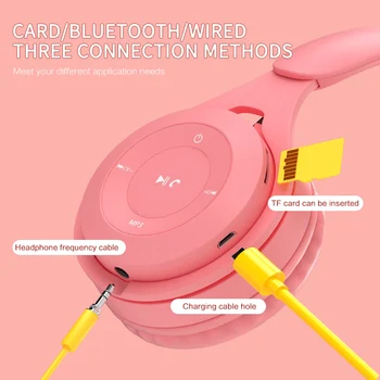 Bezdrátový Bluetooth Headset Macaron Herní Sluchátka Bulit-in Mic V5.0 hi-fi Audio 3,5 mm konektor Sportovní Sluchátka Pro PC, Telefon