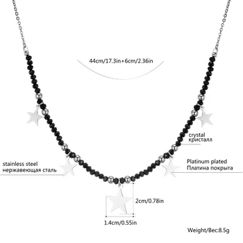 Z Nerezové Oceli, Malá Hvězda, Kouzlo Náhrdelník Pro Ženy Černá Krystal Řetězy Náhrdelník Krátký Náhrdelník Módní Šperky Bijoux Dárek 2020