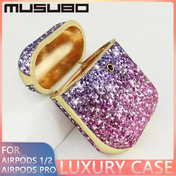MUSUBO Luxusní Flitry Glitter Pouzdro Pro Apple Airpods Pro Bling Hoesje 360 Nárazuvzdorný Sluchátka Funda Pro airpod 1 2 3 Kryt Holky