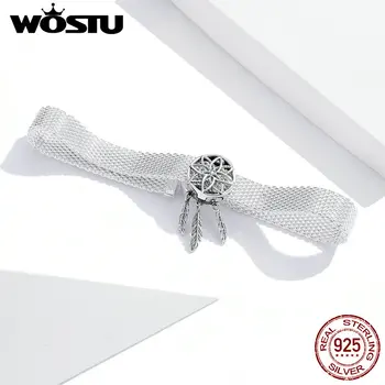 WOSTU 925 Sterling Silver módní Dreamcatcher tvaru srdce korálky Fit Původní Kouzlo Náramek Šperky pro ženy