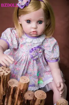 BZDOLL 60 cm Silikonové Reborn Baby Doll Hračky Jako Skutečné 24inch Vinyl Nádherné Princezna Batole Dívky, Děti, Panenky, Dárek k Narozeninám
