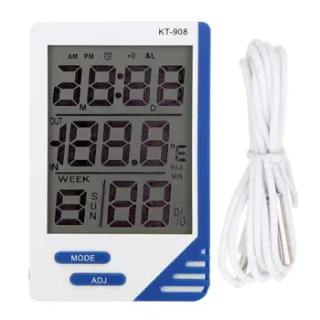 KT-908 LCD 1,5 V Displej Digitální Teplota Vlhkost Metr Krytý Venkovní teplota Vlhkost Současně Ukazuje