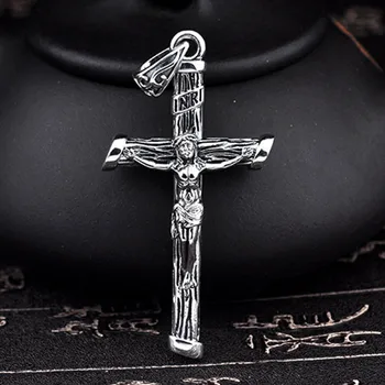 S925 čistého stříbra trojrozměrný Ježíš Kristus kříž přívěsek pro muže módní mužské osobnosti přívěsek retro Thajské stříbrné šperky