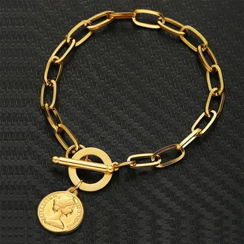 Luxusní Nerezové Oceli Mince Šperky Sady Pro Ženy Přepnout Mince Náhrdelník, Náramky, Soupravy