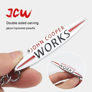 Car Styling 3D Kovové John Cooper Works Logo, Znak, Odznak Auto přívěšek na Klíče Pro Mini Cooper S JCW R56 F56 R50 R53 R60 F55 F54 R52 R57