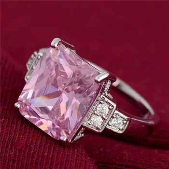 Módní Elegantní Šperky Barevné Crystal Prsten Zirkon Jednoduché Zapojení RingFemale Romantické Luxusní Dárek