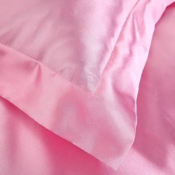 Luxusní Růžová hedvábí povlečení Dvoulůžkový Queen king Size Šidítko Kryt Nastavit Soft pro bytový Textil Povlečení Sada Kryt 2019 Nové