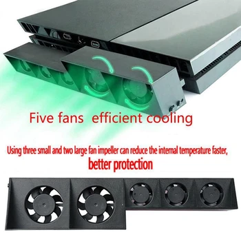 Chladicí Ventilátor pro PS4 ,Chladicí Ventilátory pro Sony PS Herní Příslušenství USB Externí Chladič 5 Ventilátor Turbo Ovládání Teploty
