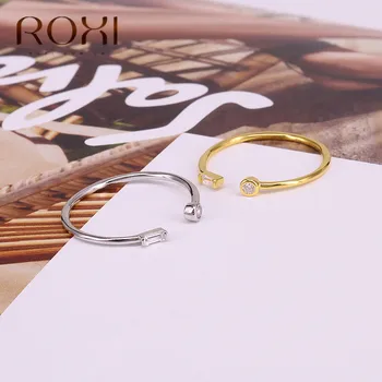 ROXI 925 ryzí Stříbro, Bílé Zirkony Obdélník Prsten Pro Ženy Módní Šperky Luxusní Rakouský Crystal Prsten Snubní prsten Anillos