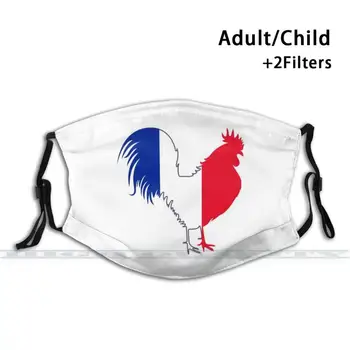 Vlajka Kohout Z Francie Opakovaně Úst Obličejová Maska Anti Mlha Prachotěsný Masky S Filtry Pro Dítě, Dospělého Vlajky Kohout Z Francie Vlajka