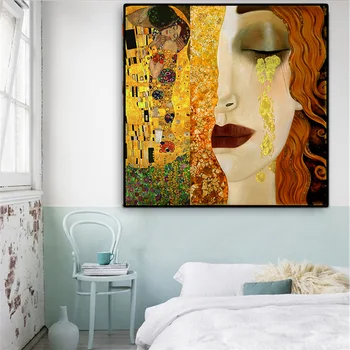 Klasický Umělec Gustav Klimt Roztržení Abstraktní Malba Olej na Plátně, Plakáty a Tisky Cuadros Umění Nástěnné Obrázky Pro Obývací Pokoj