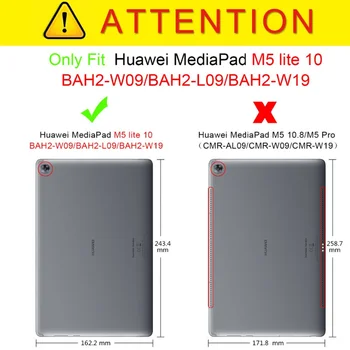 PU Kožené Pouzdro Pro Huawei MediaPad M5 Lite BAH2-L09 W19 10.1