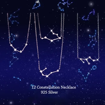 ANENJERY Stříbrná Barva Zodiac Náhrdelník Nebeské Šperky Nejlepší Dárek pro Kamarádku Souhvězdí Náhrdelník S-N487