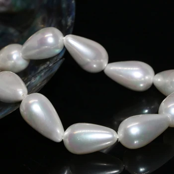 Hot Prodej Přírodní 10*18mm Bílá Shell Pearl, Slza Waterdrop Tvar Nové Módní Ženy Šperky Výrobu Volné Korálky 15 palcový B2280