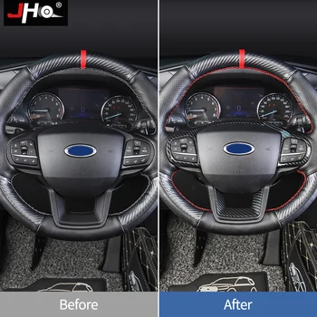 JHO ABS Carbon Obilí Volant Rámu Překrytí Kryt Střihu Pro Ford Explorer 2020 XLT Limited Platinum, Auto Příslušenství