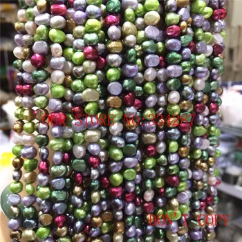 Nové Přírodní sladkovodní perly rozptýlené nepravidelné vícebarevná 6-7 mm volné korálky 14