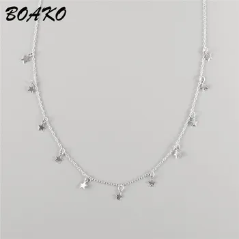 BOAKO 925 Sterling Silver Star Náhrdelník Módní Drop 11 Hvězdičkový náhrdelník Náhrdelník pro Ženy 2020 Bohémský Náhrdelník Party Šperky Dárek