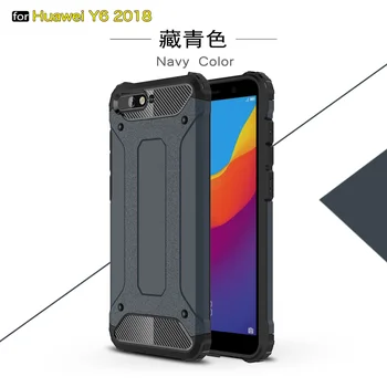Wolfrule Pro Pouzdro na Telefon Huawei Y6 2018 Případě Huawei Y6 2018 Plné Zabalené Těžké Hybridní PC+TPU Kryt Pro Huawei Y6 2018 Kryt 5.7