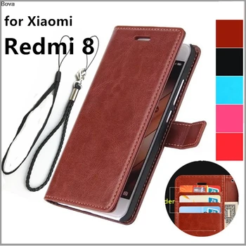 Držitel karty kryt pouzdro pro Xiaomi Redmi 8 Hongmi8 Červená mi 8 8A Pu kožené pouzdro Ochranný Kryt Retro pouzdro wallet flip pouzdro