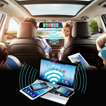 Phisung V68 Hlasové Ovládání 4G Auto DVR Zrcadlo Android GPS Navigace ADAS WiFi 2CHS videorekordér Zadní Pohled Kamery, Auto Registrátora