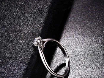 YANHUI S Certifikátem Solitaire 1.0 ct Lab Diamantový Prsten Stříbro 925 Šperky Zásnubní Snubní Prsteny pro Ženy Stříbro 925 Prsteny