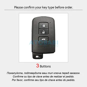 Kůže Klíče od Auta Pouzdro Pro Toyota Camry, Avalon, RAV4 2013 3 Tlačítka Bezklíčové Zamykání Smart Klíč Chránič Kryt Klíčenka Bag