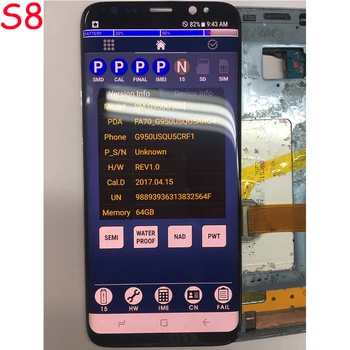 Pro Galaxy S8 Náhradní obrazovky Pro SAMSUNG Galaxy S8 G950F Displej Pro Samsung S8 Plus G955 Displej Červené Burn-Stín
