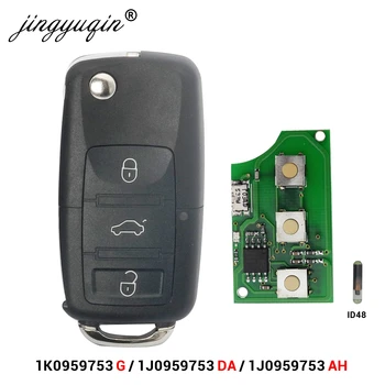 Jingyuqin 3Button Auto Dálkové Flip Klíč DIY pro VW PASSAT Polo, Škoda, Seat Polo/Golf/Brouk 1K0959753G DA/AH 1J0959753 434Mhz ID48