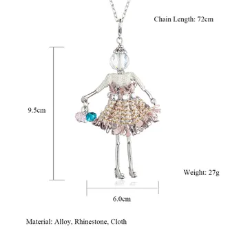 HOCOLE Nového roku 2018 ženy panenka krásné, dlouhé náhrdelníky & přívěsek hot šaty dítě dívky maxi náhrdelník dárek módní prohlášení šperky