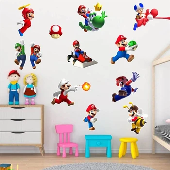 3D kreslený Mario Kart hry samolepka na zeď pro děti místnosti, chlapec je dar, domácí zeď dekorace animace plakát