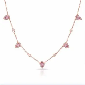 Bohemia Nejnovější zlaté barvě Růžového kamene prohlášení řetěz náhrdelník náhrdelník módní šperky pro ženy, elegance dárek stylové šperky