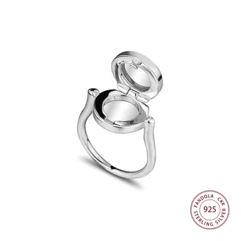 Originální 925 Sterling Silver Plovoucí Zámek Prst Prsten, Prsteny pro Ženy, Svatební Šperky anillos