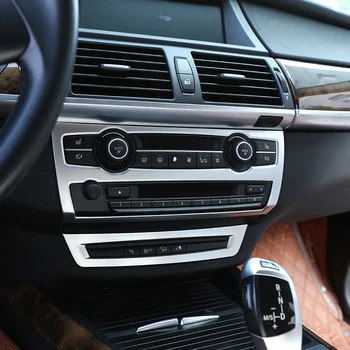 Auto Příslušenství, ABS Matné Stříbrné Auto Dekorace Interiéru Strip Rám Kryt Čalounění Nálepka Pro BMW X5 X6 E70 E71 2008-2013