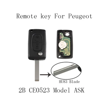 Auto Dálkové klíč Pro PEUGEOT 207 307 308 407 807 Expert Partner CC SW Originální klíč (CE0523 model se ZEPTAT, 2 Tlačítka HU83)