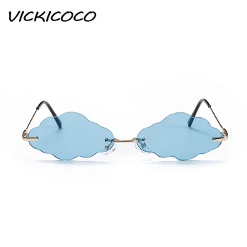 Módní sluneční Brýle bez Obrouček Ženy 2020 Luxusní Značka Mraky Steampunk Brýle Muži Vintage Modrá Růžová Jasné Objektiv Brýle UV400