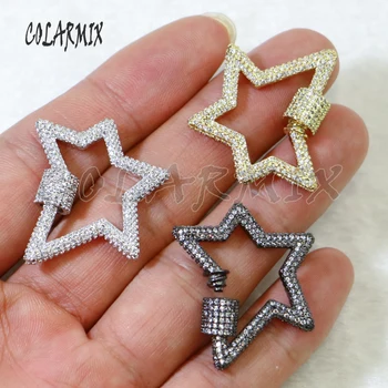 5ks Star sponu šperky zjištění, mix barev šroub spona příslušenství pro výrobu šperků crystal sponu pro náhrdelník 5974