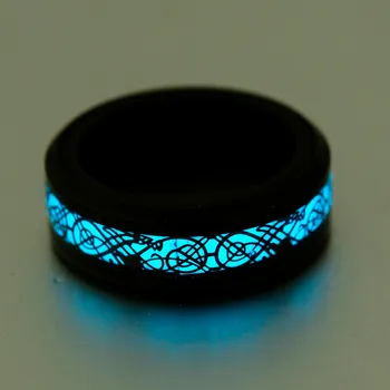 Dračí Prsten Z Uhlíkových Vláken Černá Modrá Barva Z Nerezové Oceli Pánské Prsten