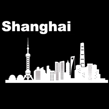 Shanghai City zeď obtisk Mrakodrap Zeď Nálepky na Okno Nálepky pro Místnosti Budovy Dekor dům Pohled Handmad Vinyl Samolepka HY1607