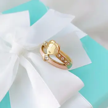 Nerezová Ocel Šperky Minimalistický Prsten Pro Ženy Svatební Srdce Módní šperky Roztomilý Valentýna Dárek Velkoobchod