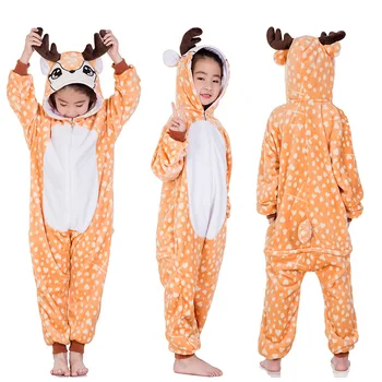 Sada kigurumi Děti Pyžama Zvířat Cosplay Panda, Jednorožec, lev Kreslený Zimní Teplé Děti Pyžama onesies oblečení na Spaní Pro Dívky