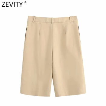 Zevity Nové ženy módní solid color obchodní kalhoty office lady casual slim kapsy, rovné elegantní kalhoty pantalones mujer P890
