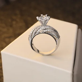 Módní 14 K Zlata se Zirkony Diamantové Šperky Prsten pro Ženy Klasické Anillos De Drahokam Bizuteria Zapojení Diamante Módní Prsteny