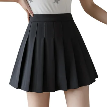Plus velikost skládaný sukně ženy Proti vráskám korejský styl léto, krátké sukně skládaný mini korean módní sukně kawaii mini bílé