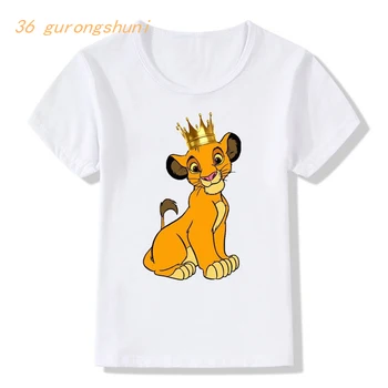 Děti t tričko pro chlapce oblečení holky oblečení kluk kreslené chlapce tričko dívka lion king animal print graphic tee roztomilý kawaii t-shirt